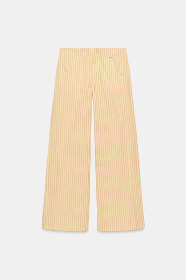STRIPED STRAIGHT-LEG TROUSERS - Yellow by Zara - Image 2