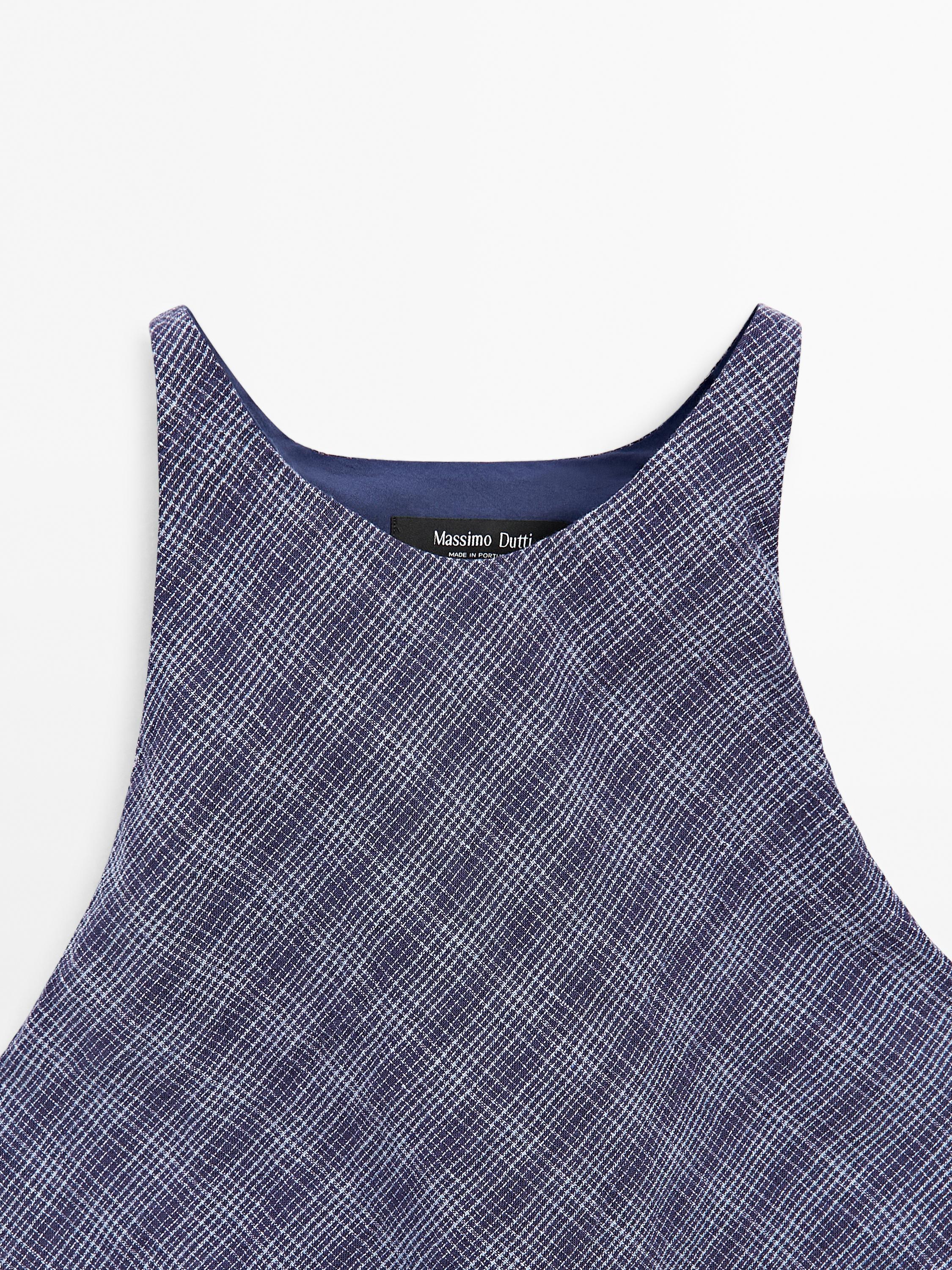 Robe longue à carreaux dos fantaisie