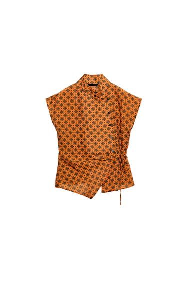 БЛУЗА С ПРИНТОМ НА ЗАПÁХЕ — Разноцветный от Zara