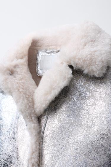 METALLIC DOUBLE-FACED JACKET - Silver by Zara - Image 4