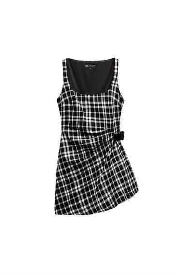 VESTIDO CUADROS CINTURÓN