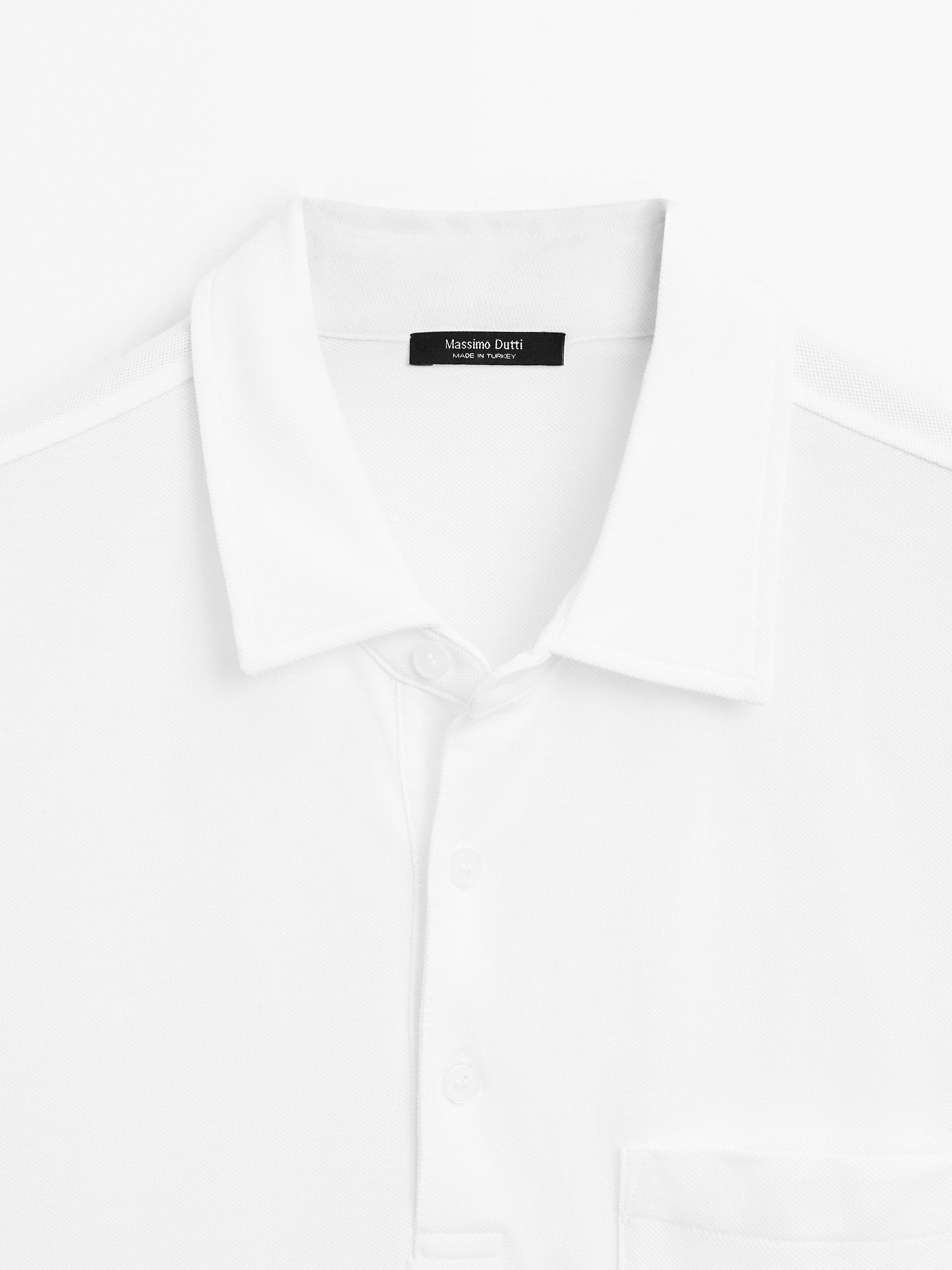Piqué textured 100% cotton polo shirt