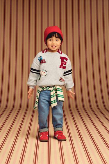 ÁO NỈ CÓ MIẾNG ĐÁP - Màu ghi xám từ Zara