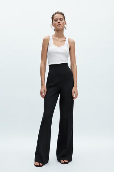 ZW COLLECTION HIGH-WAIST ZIP TROUSERS - Black by Zara