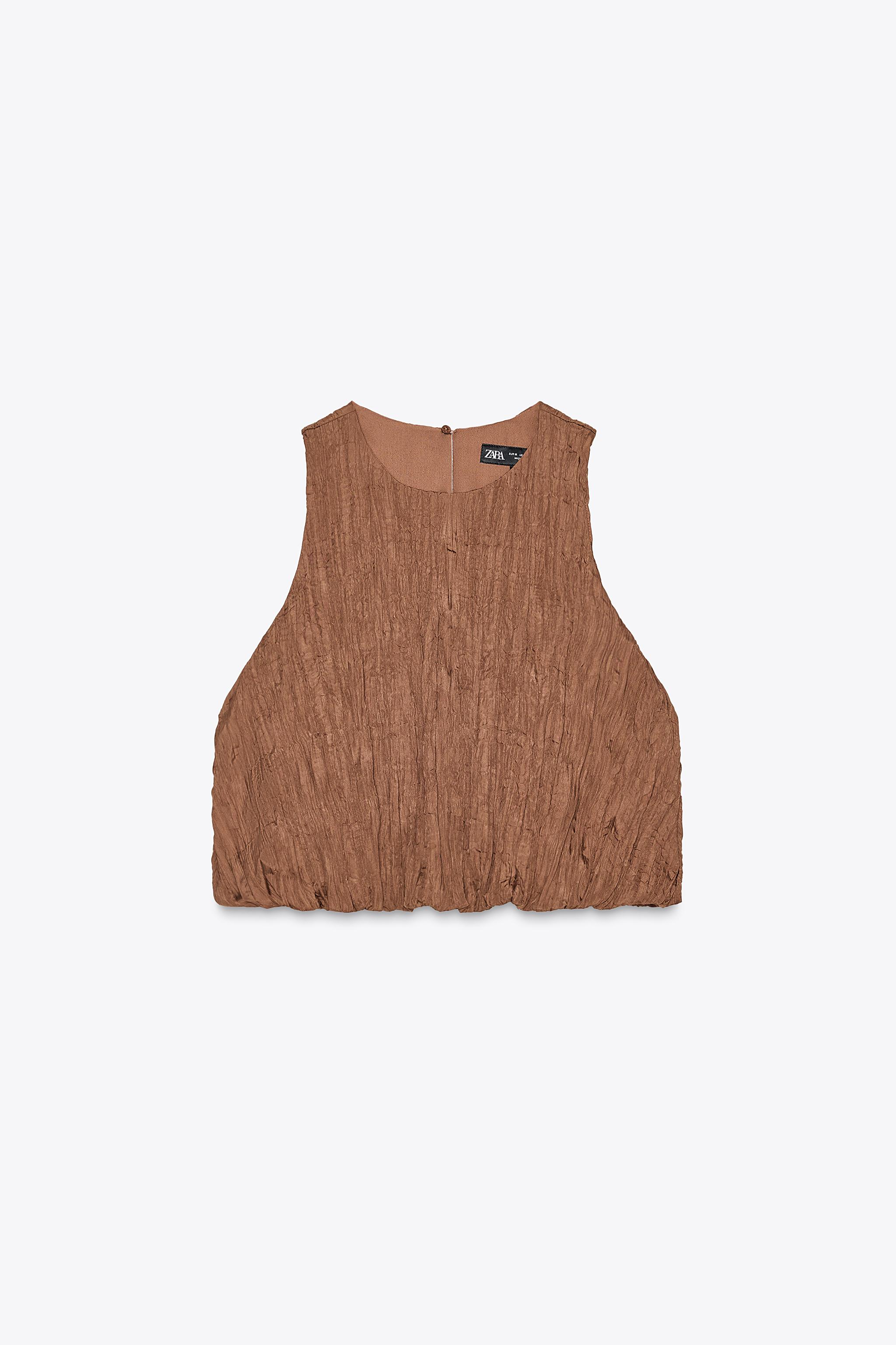 WRINKLED EFFECT BALLOON TOP