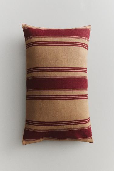 STRIPED CUSHION COVER - Light beige by Zara
