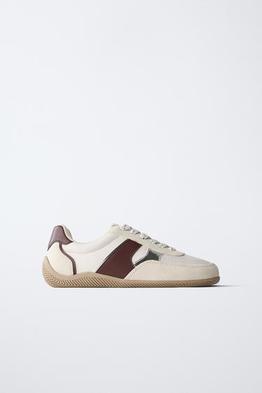 Zara KONTRASTNE PATIKE – Bordo
