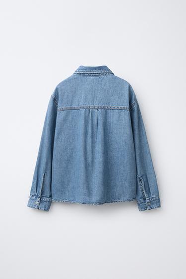 CHEMISE EN DENIM À POCHES - Bleu moyen de Zara - Image 1