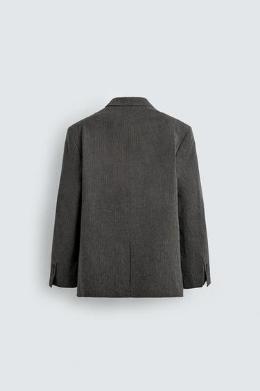 DOUBLE-BREASTED PINSTRIPE SUIT BLAZER - Grey by Zara - Image 8