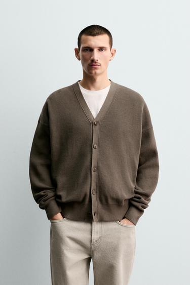 REGULAR FIT COTTON CARDIGAN - Earth by Zara
