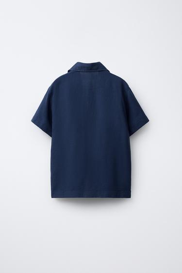 LINEN BLEND SHIRT - Indigo by Zara - Image 1
