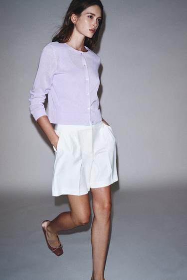 GILET EN MAILLE FINE - Mauve de Zara - Image 2
