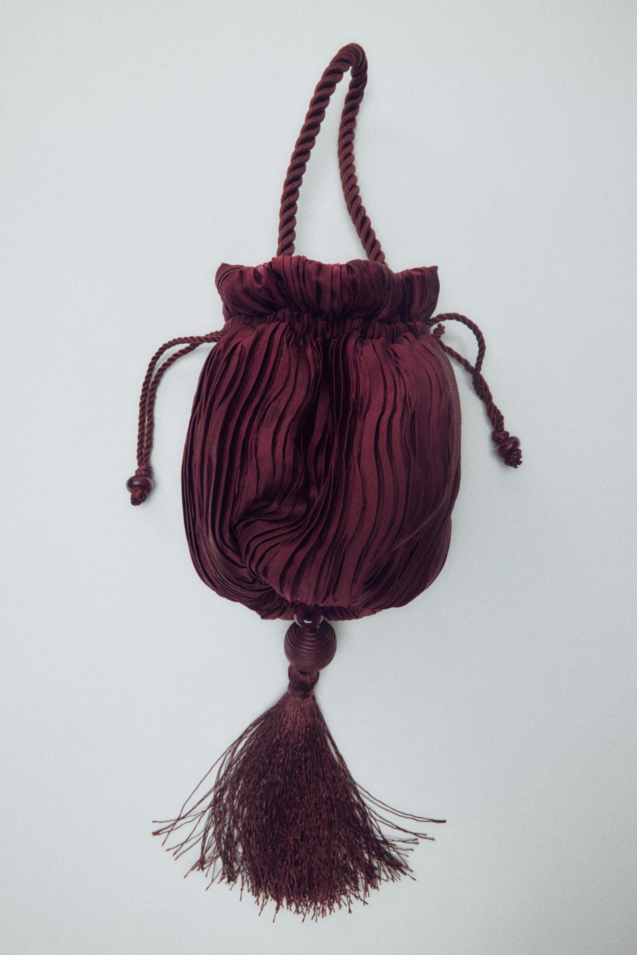 FRINGED BUCKET BAG ZW COLLECTION — Purple