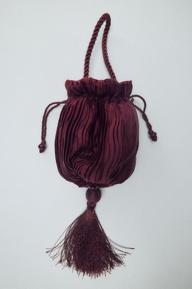 FRINGED BUCKET BAG ZW COLLECTION — Purple 1