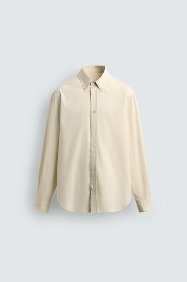 Zara REGULAR FIT POPLIN SHIRT LIMITED EDITION - Ecru