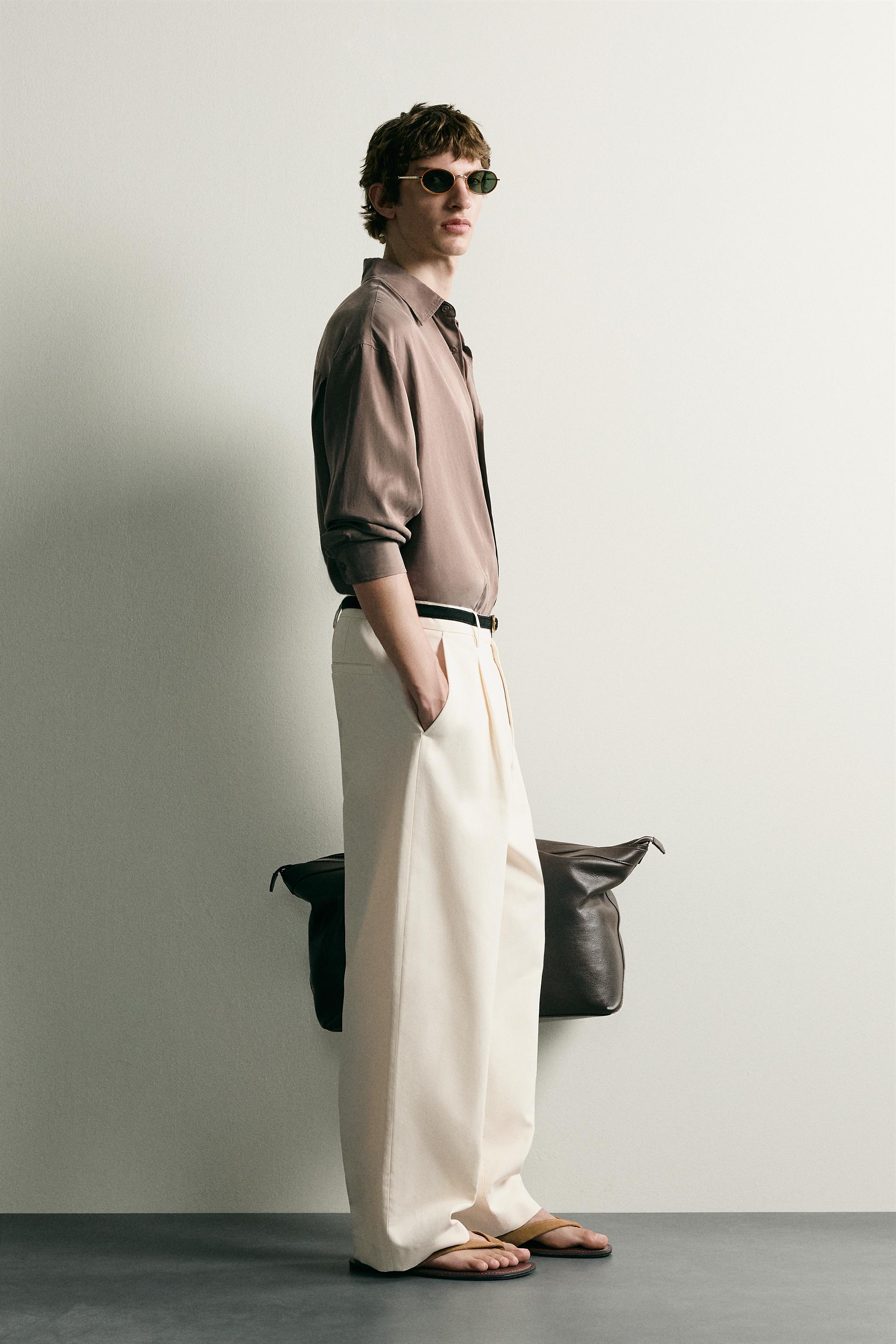 Zara DÖKÜMLÜ RELAXED FIT GÖMLEK görsel 4