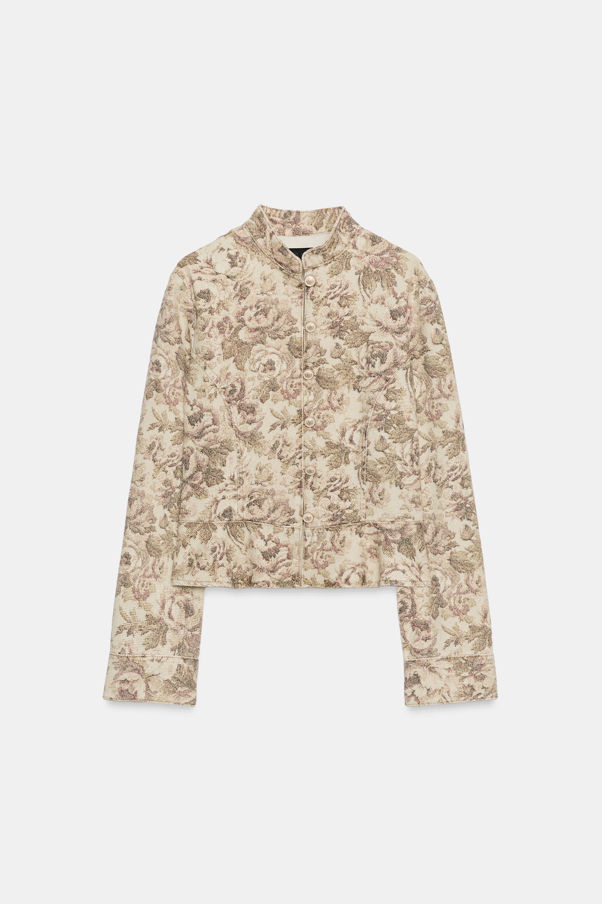 Женские куртки Zara Z1975 FLORAL PRINT DENIM JACKET — фото 7
