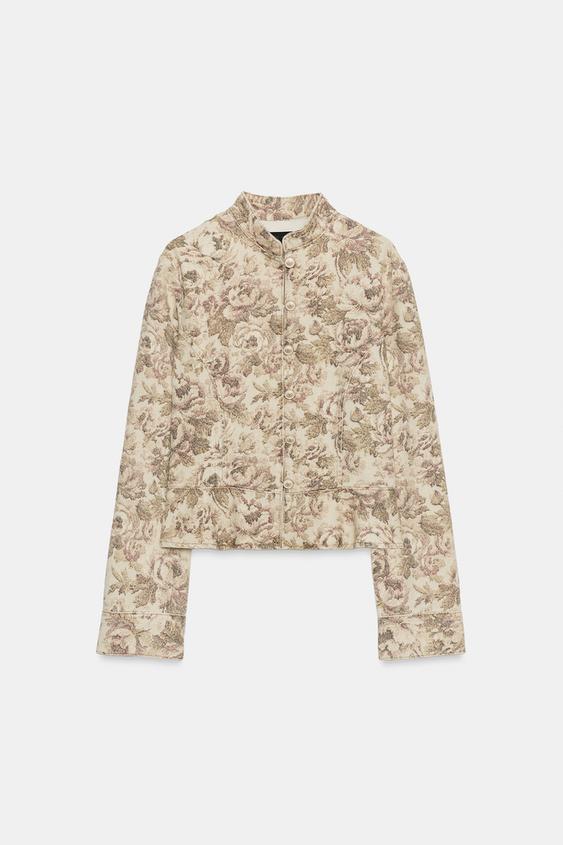 CAZADORA Z1975 DENIM ESTAMPADO FLORAL - Estampado de Zara - Imagen 0