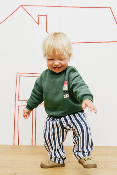 LITTLE HOUSE PRINT SWEATSHIRT - GREEN by Zara