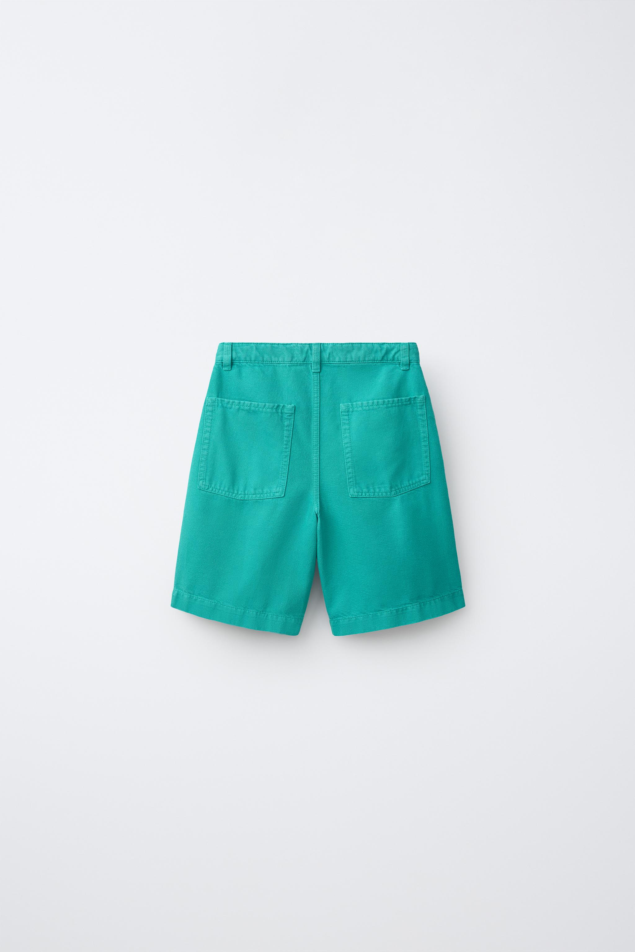 SOLID DENIM BERMUDA SHORTS