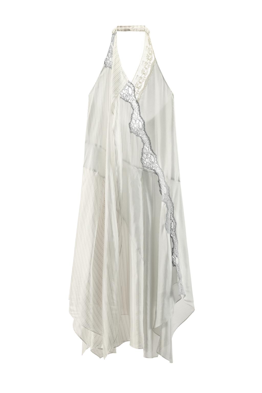 STRIPED LACE HALTER DRESS - image 3