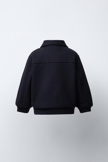 SYNTHETIC WOOL JACKET WITH POCKETS - Navy blue by Zara - Image 3