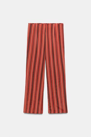 PANTALON FLUIDE À RAYURES - Rouges de Zara - Image 10