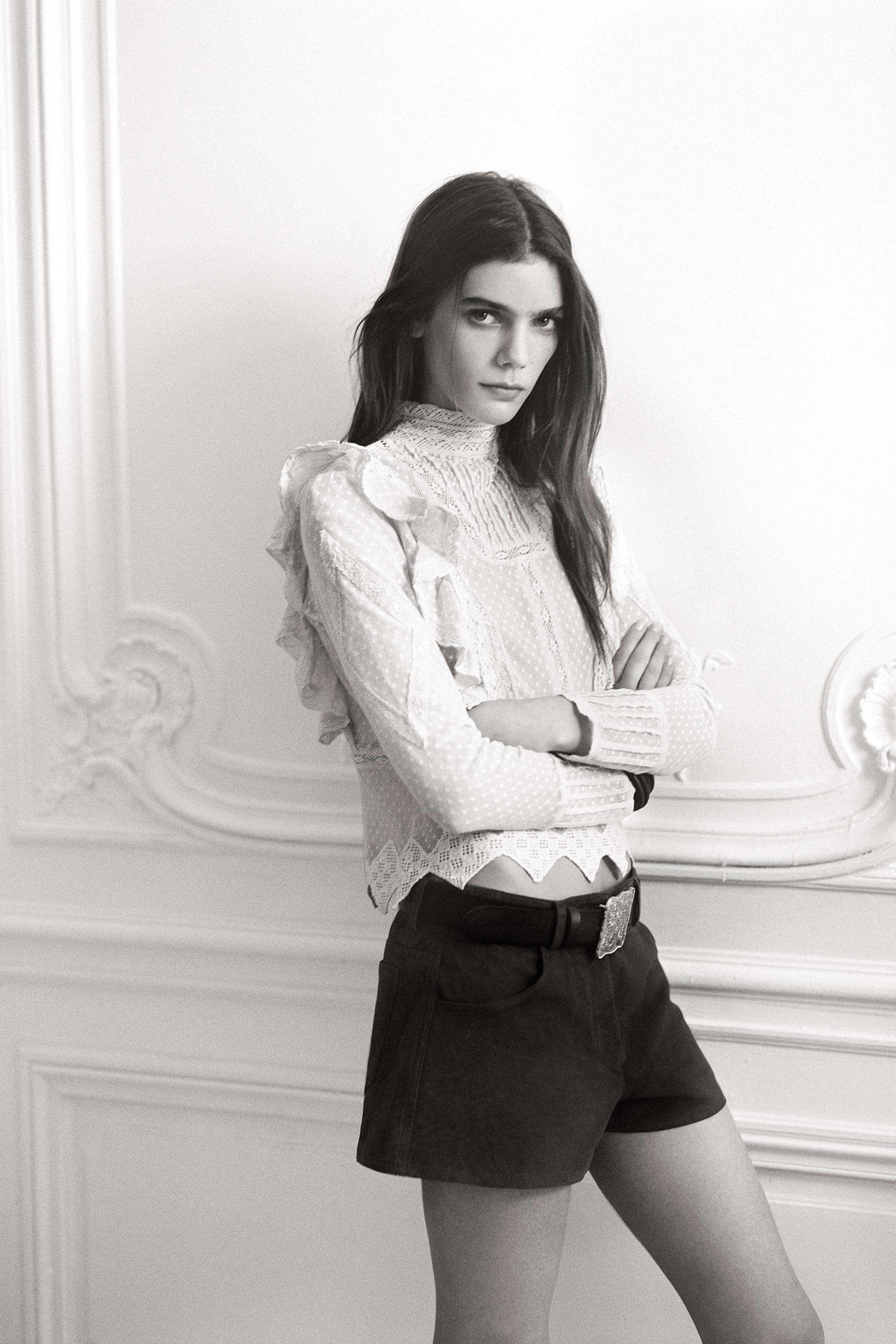 ZW COLLECTION EMBROIDERED TULLE SHIRT White ZARA South Africa