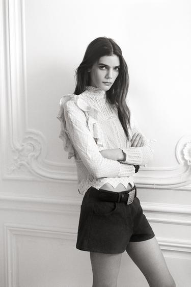 CAMISA TUL BORDADA ZW COLLECTION - Blanco de Zara - Imagen 0