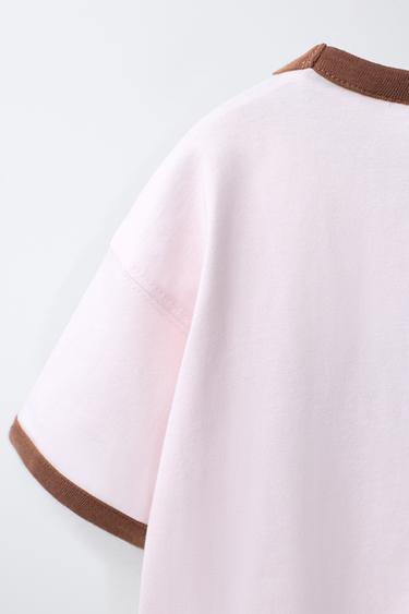 T-SHIRT BRODÉ TIGRE SISSEL EDELBO X ZARA KIDS - rose poudré de Zara - Image 3