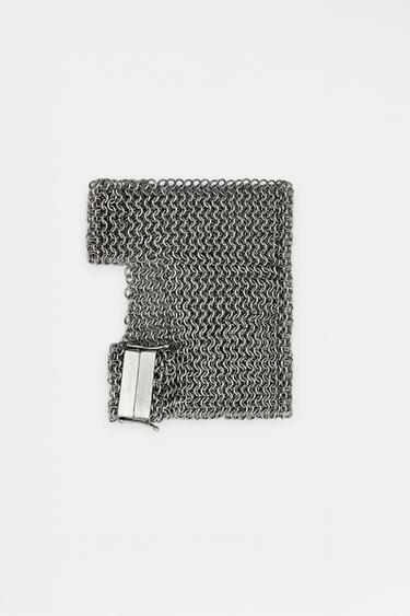 METAL MESH GLOVE - Silver by Zara