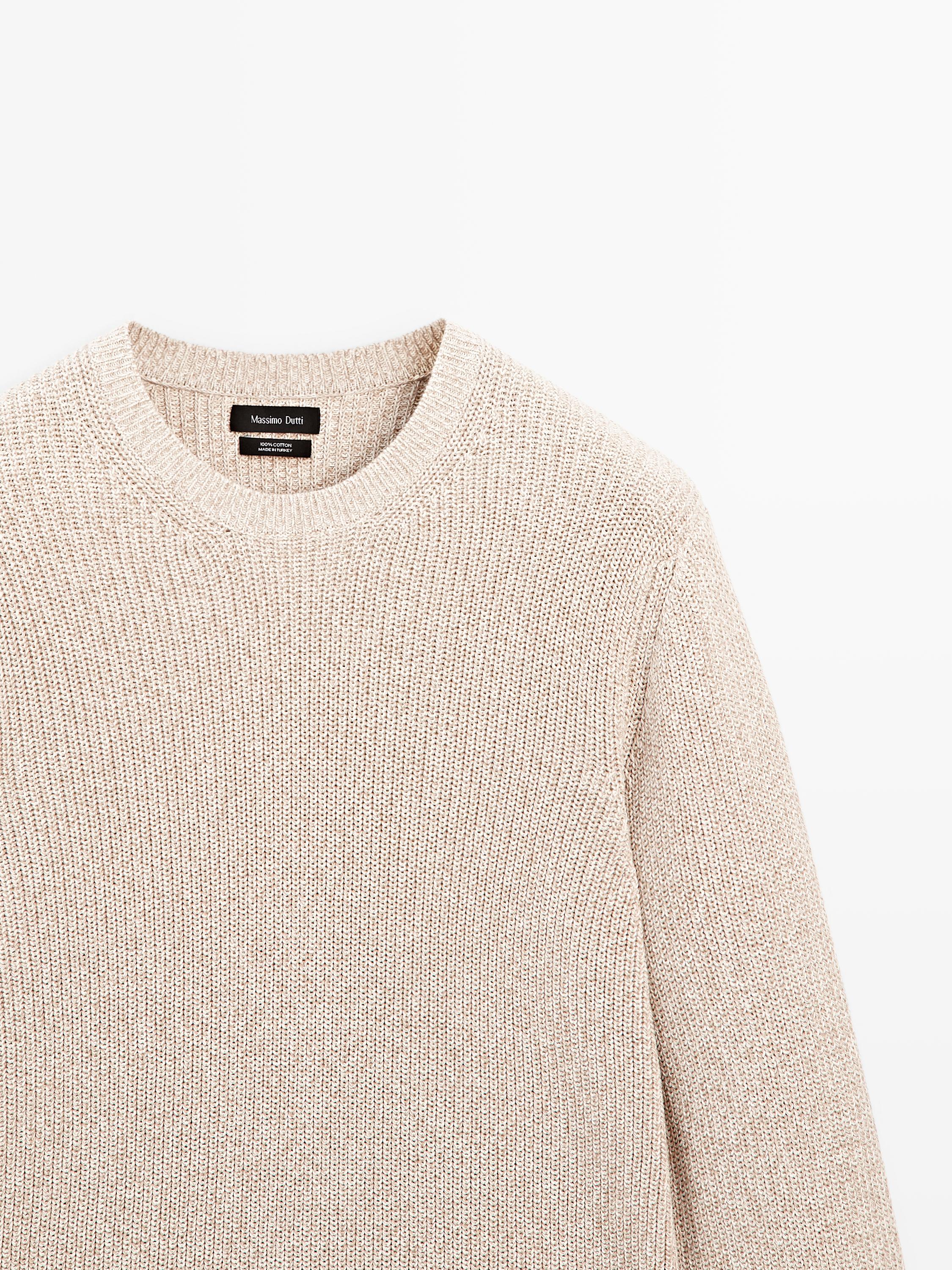 高質で安価 100% cotton ribbed knit sweater - Ecru | ZARA United States トップス
