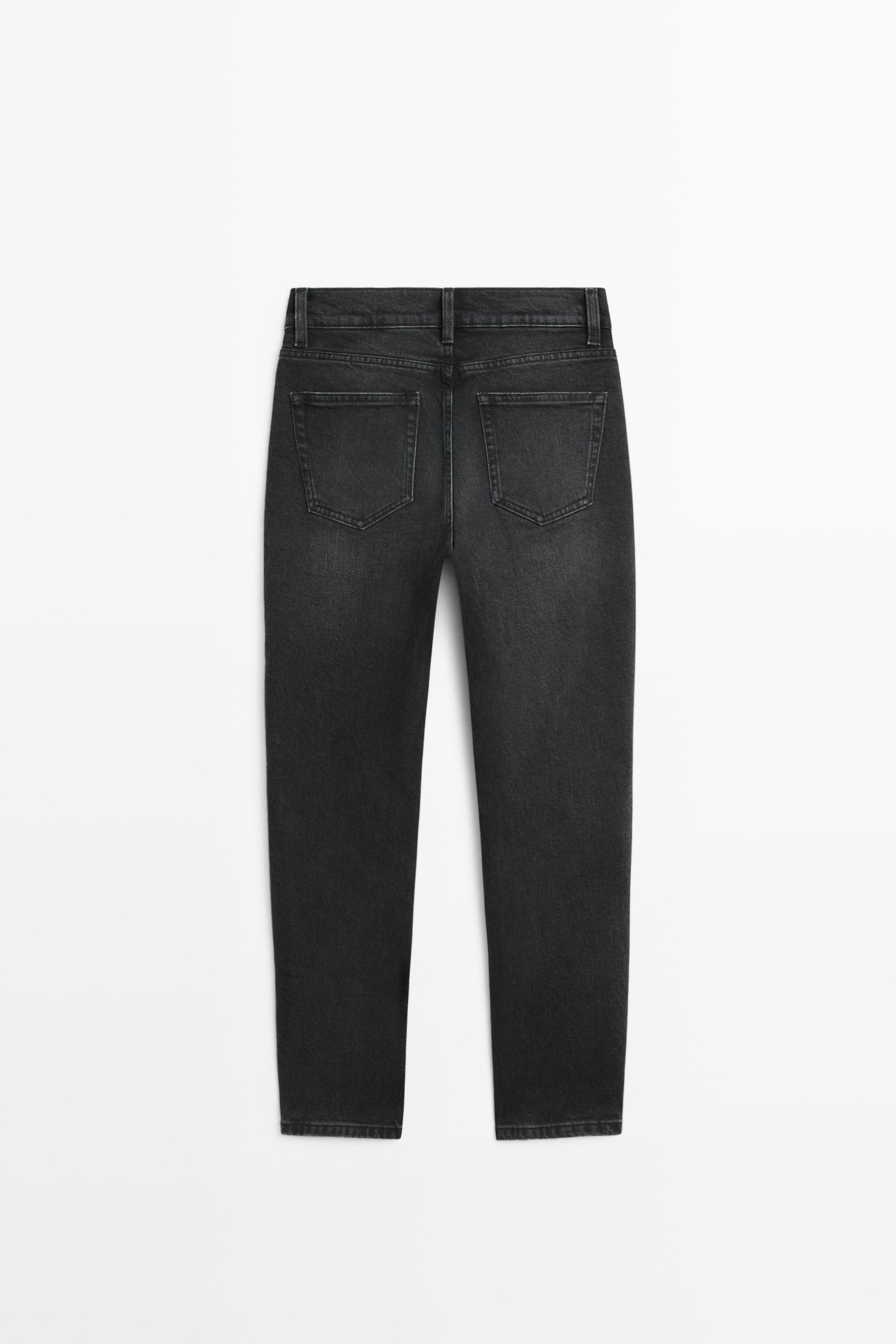 Mid-waist slim fit cropped jeans