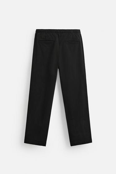 REGULAR-FIT-HOSE MIT ELASTISCHEM BUND - Schwarz von Zara