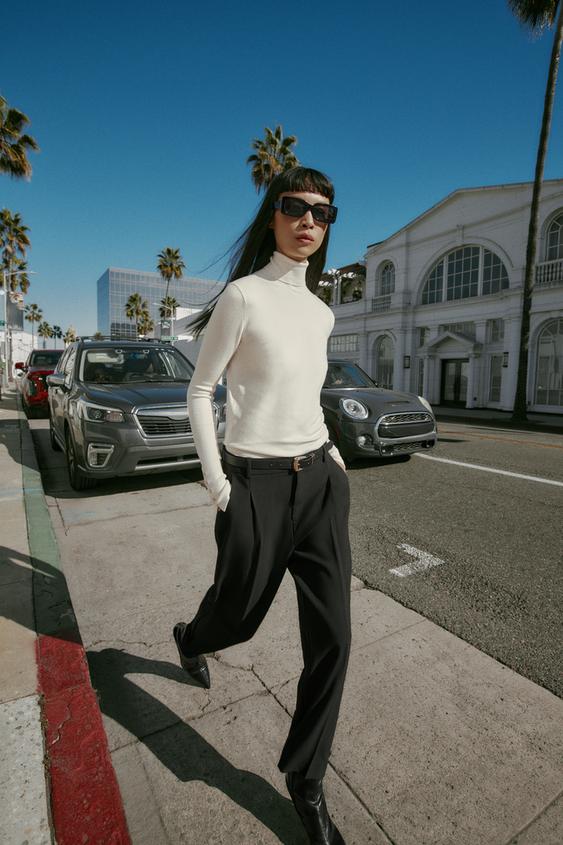 BELTED PLEATED PANTS from Zara - $49.90