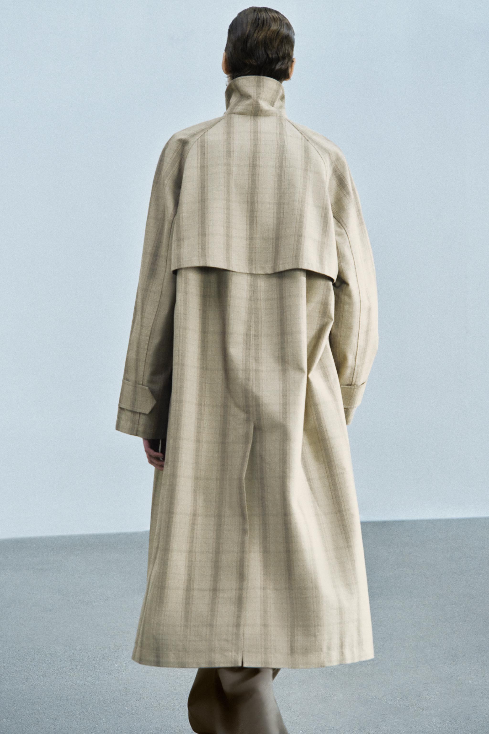 TRENCH LONG À CARREAUX ZW COLLECTION
