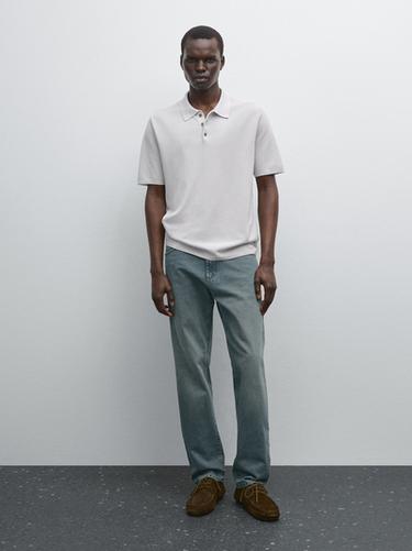 Zara 100% cotton textured knit polo shirt - 201 - Image 0