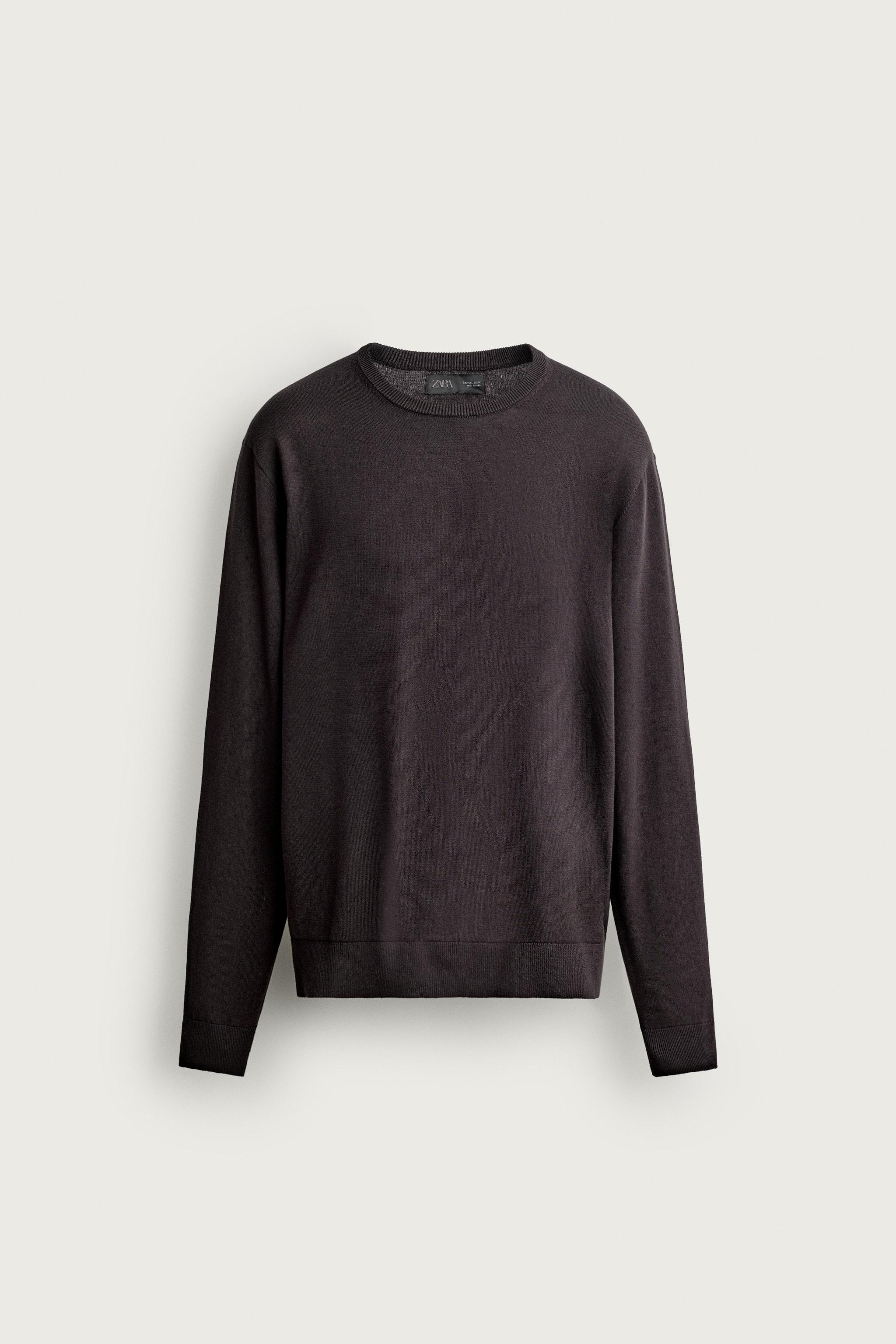 LIGHTWEIGHT COTTON-BLEND JUMPER — Chocolate