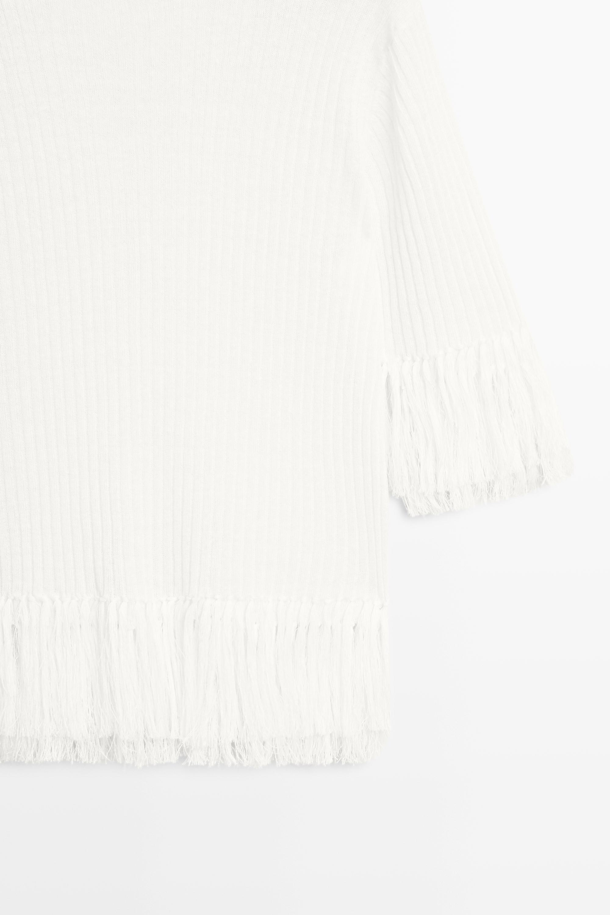 Fringe detail knit sweater - STUDIO
