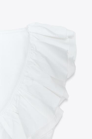 RUFFLED TOP - White by Zara - Image 7