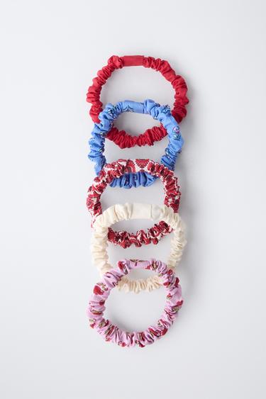 5-PACK OF PRINTED SCRUNCHIES - Red by Zara - Image 2