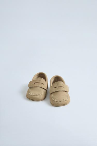 Zara LEATHER LOAFERS - Sandy Brown