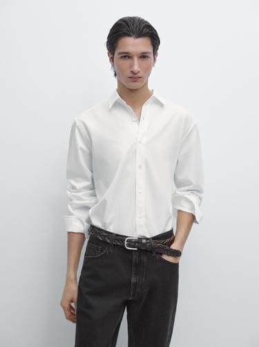 Camisa slim fit 100% algodón - Blanco de Zara