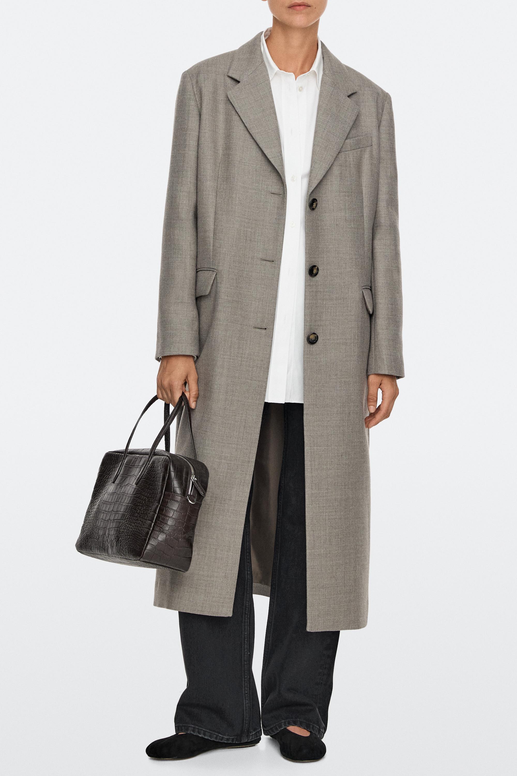 Medium leather textured duffle bag - Brown | ZARA United States
