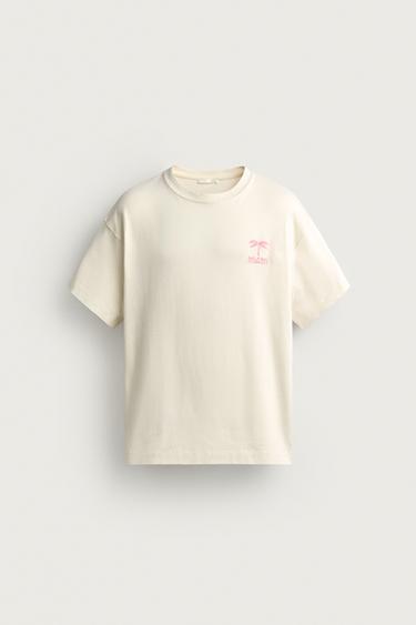 T-SHIRT RELAXED FIT À PIÈCE MIAMI - Blanc de Zara