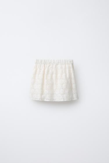 JUPE DENTELLE DRAPÉE - Écru de Zara - Image 1