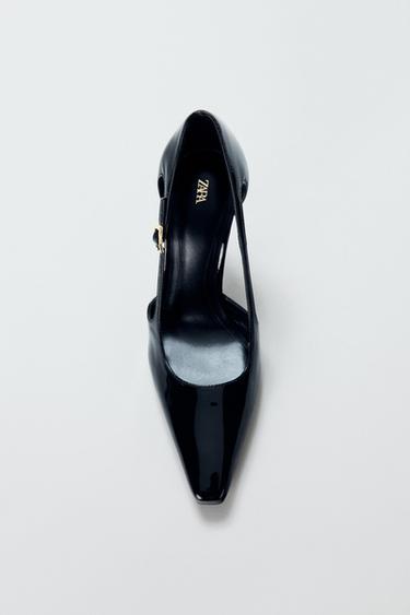 ТУФЛИ НА КАБЛУКЕ С БОКОВЫМИ ВЫРЕЗАМИ — Черный от Zara