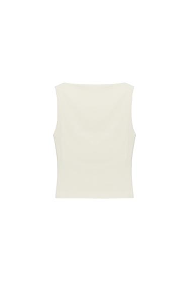 ТОП С ВЫРЕЗОМ ЛОДОЧКОЙ — ЭКРЮ от Zara