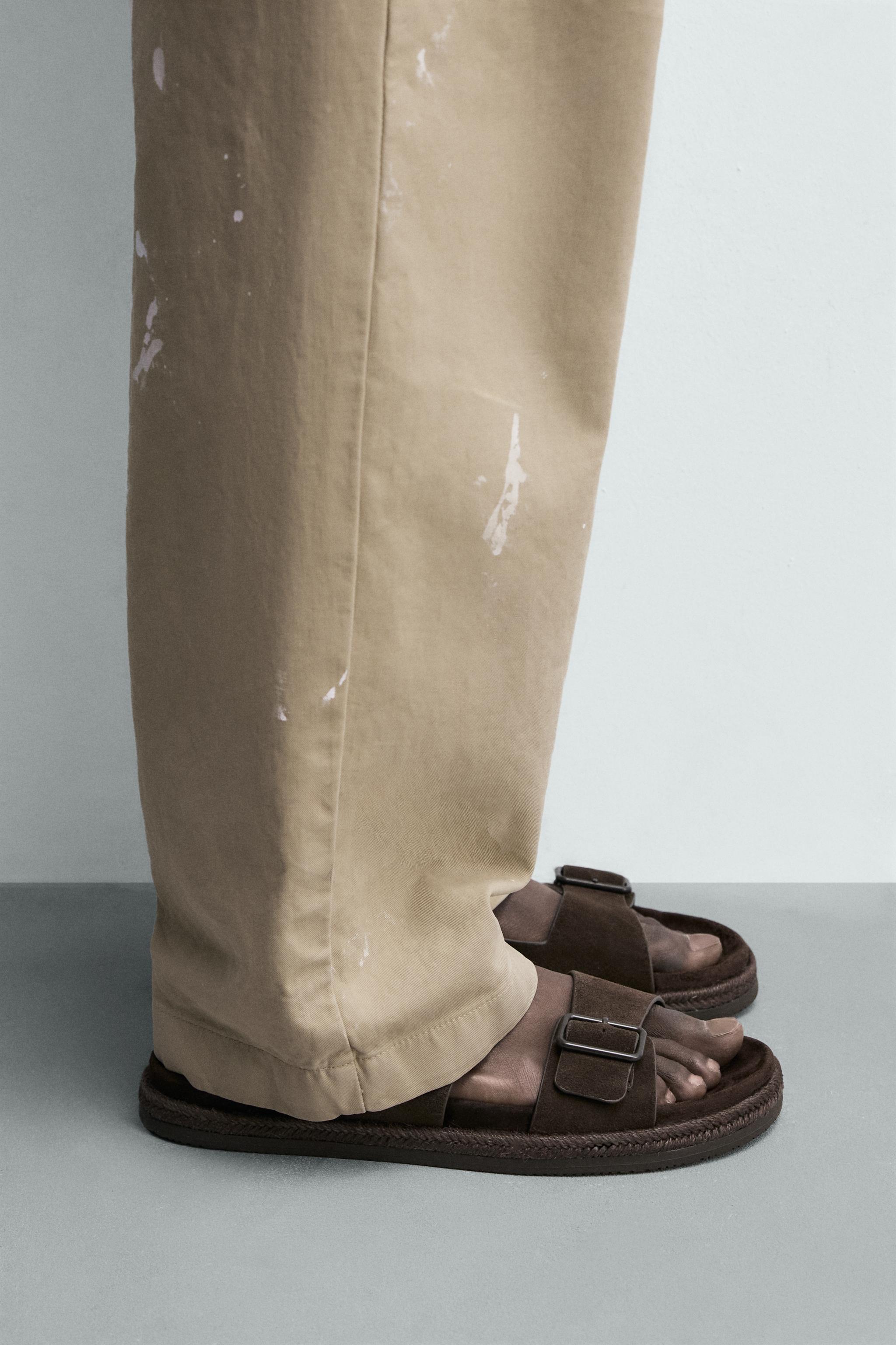 Детские сандалии Zara DOUBLE STRAP LEATHER SANDALS