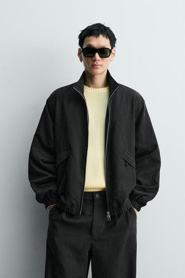ÁO KHOÁC VẢI MỀM MẠI - Màu đen từ Zara